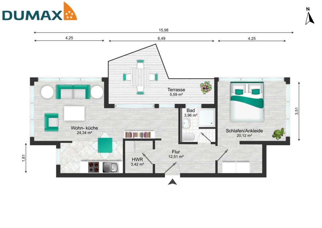 2 ZKB-WHG mit Terrasse und Traumküche in Twistringen 2 ZKB-WHG mit Terrasse und Traumküche in Twistringen
