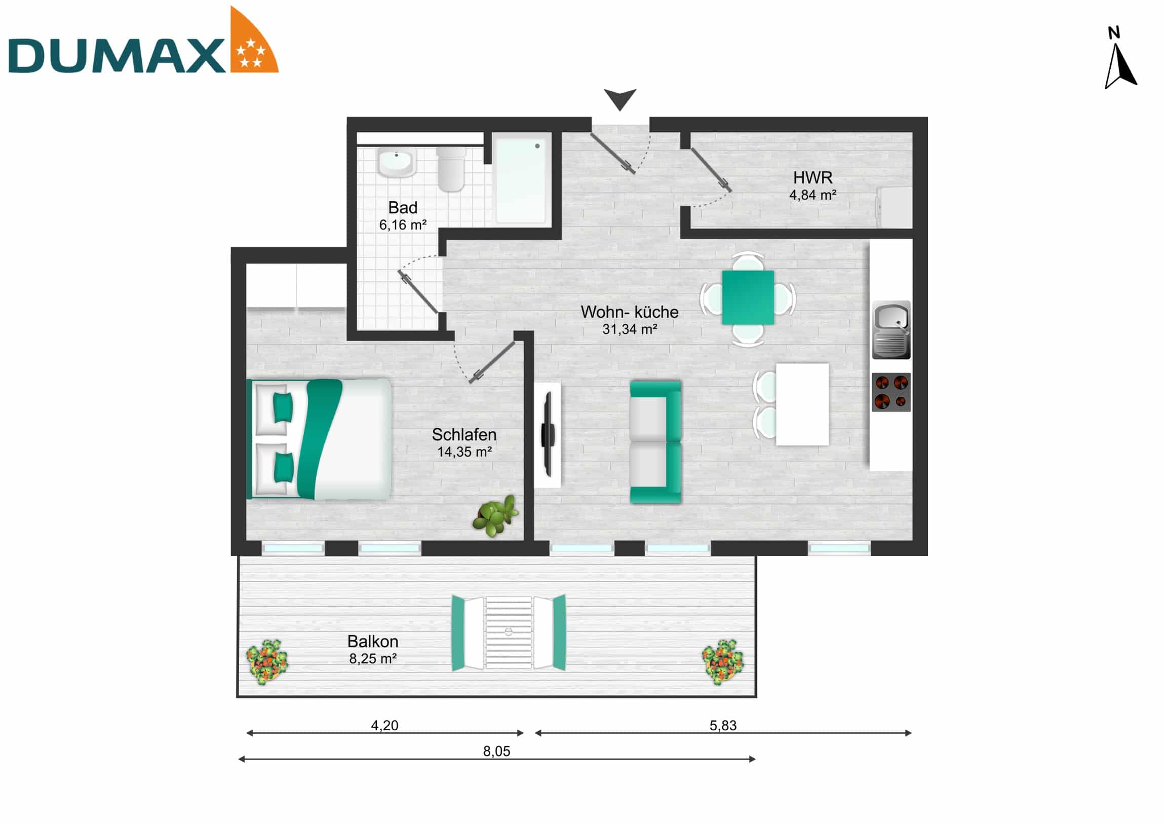 2 ZKB-WHG mit Balkon und Traumküche in Twistringen
