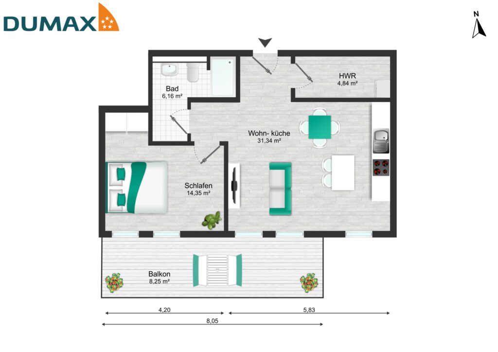 2 ZKB-WHG mit Balkon und Traumküche in Twistringen